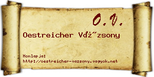 Oestreicher Vázsony névjegykártya